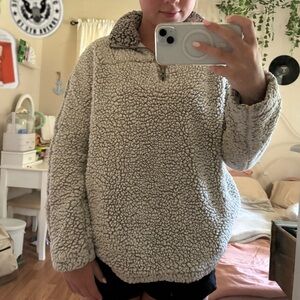 a fleece quarter zip pullover